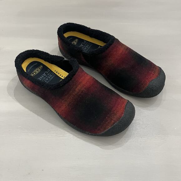Keen Womens Shoes Howser Size 7.5 Plaid Slipper Clog Loafer Mule Pre Owned - Picture 2 of 12